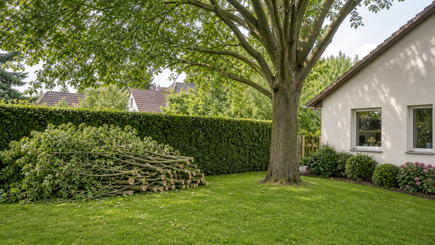 Vorher-Nachher-Arbeit am Baum